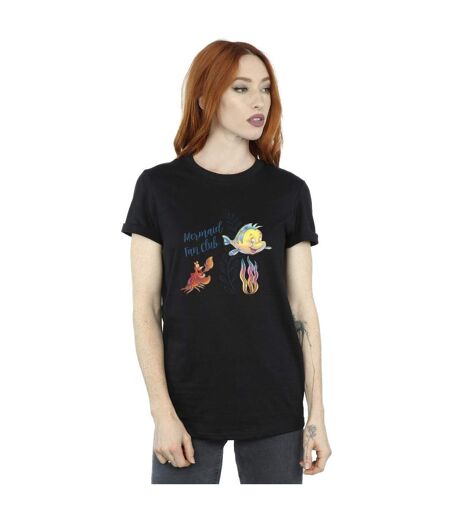 Disney T-shirt boyfriend en coton de The Little Mermaid Club Femme/Ladies (Noir) - UTBI31004