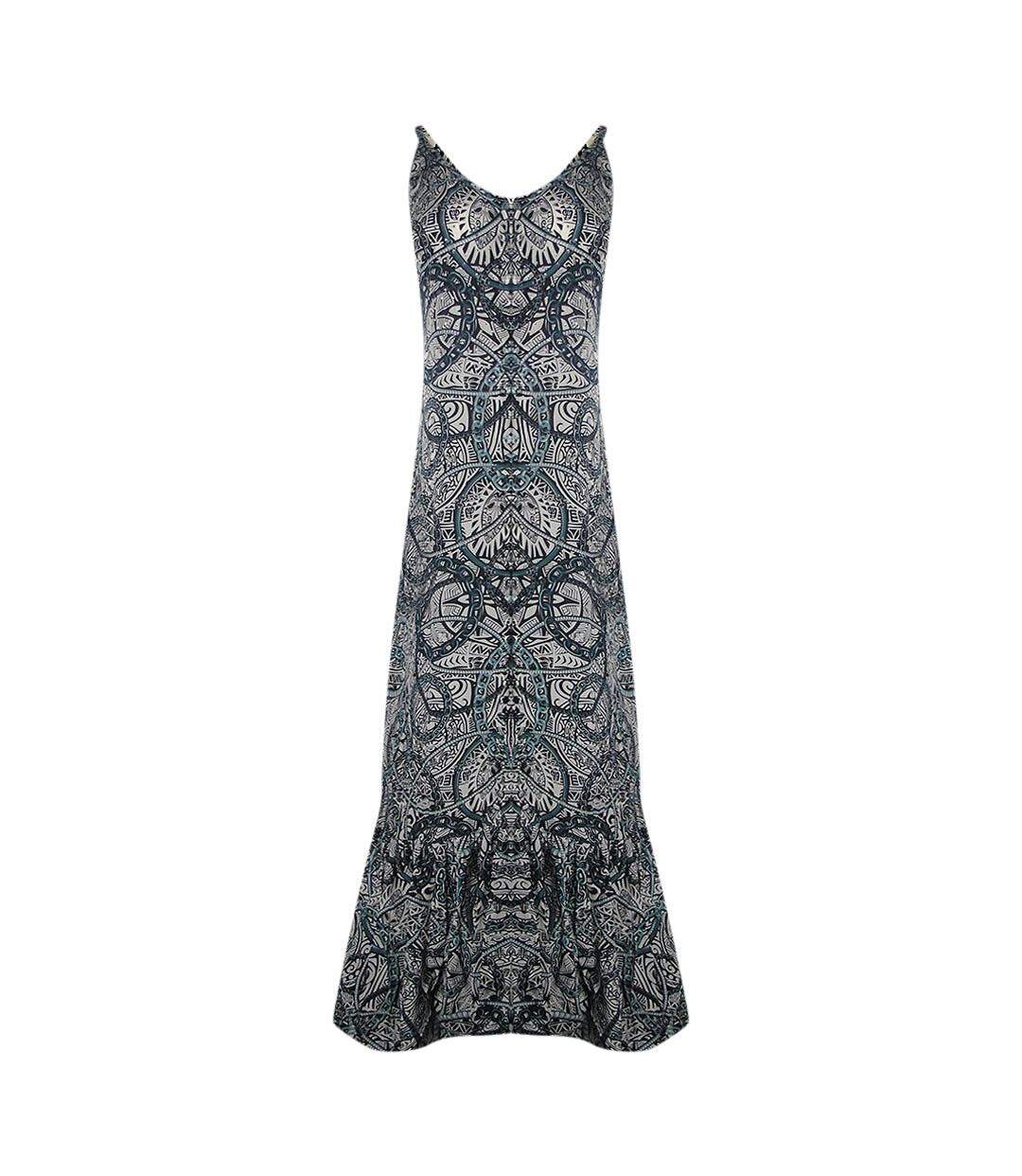 Robe Longue Bretelles Fines Jafari Femme Noir Inoa-1