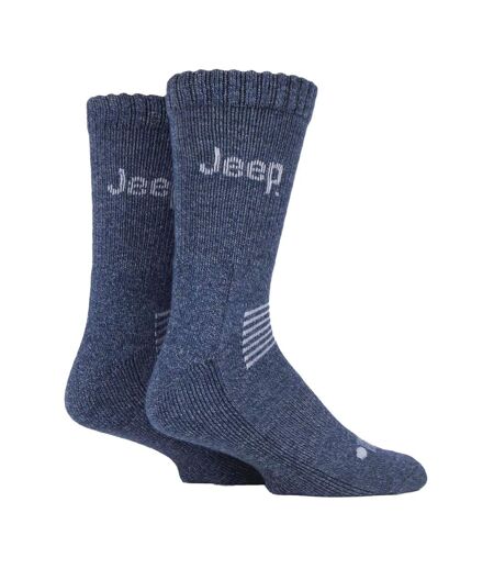 2 Pack Men's Wool Mix Boot Socks | Heavy Duty Crew Thermal Outdoor Socks