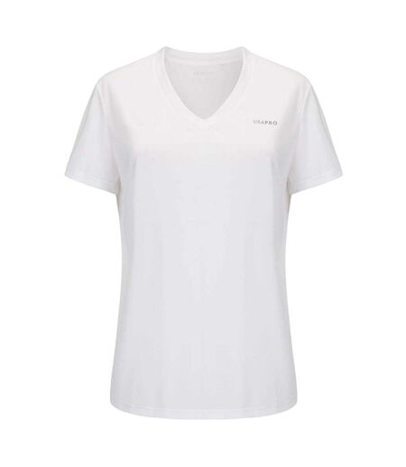 T-shirt Motif/style Uni Femme Blanc USA Pro