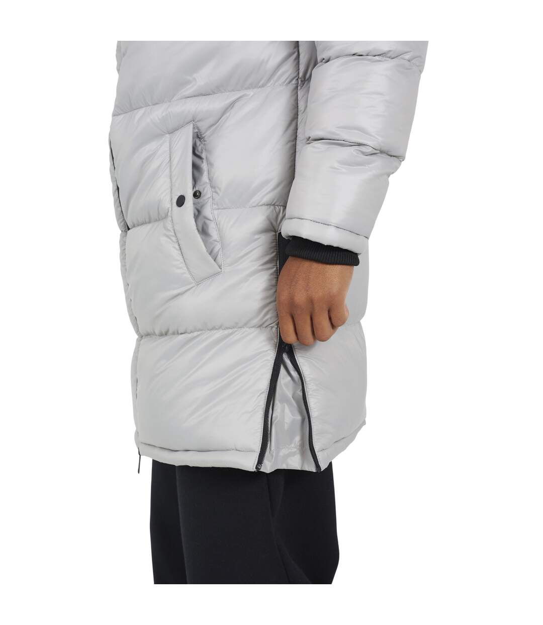 Doudoune Matelassée Motif/style À Capuche Homme Gris Clair Pâle Brave Soul-2