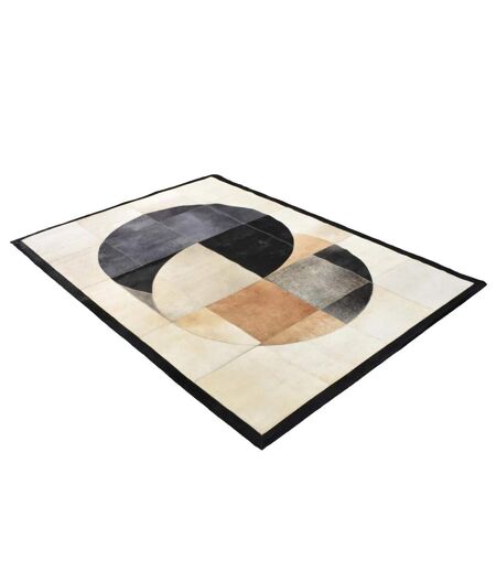 Tapis salon DOUBLEMOON fait main en cuir