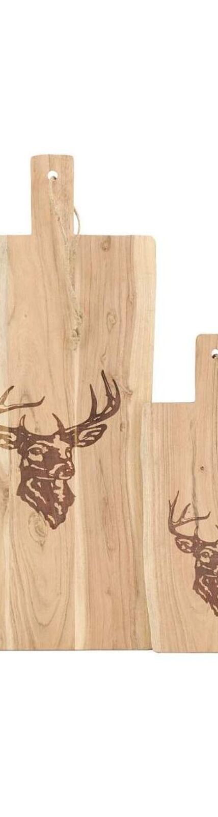 Grande planche à découper en bois d'acacia - Cerf Grand modèle