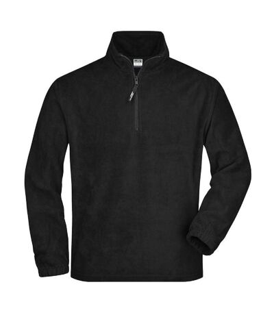 Sweat polaire col zippé homme - JN043 - noir