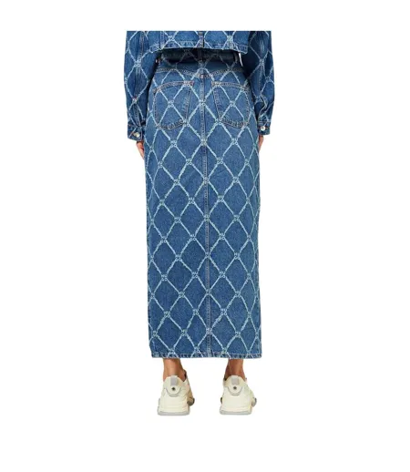 Jupe Longue Femme Bleu Hugo