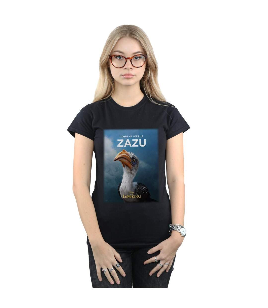 Disney T-shirt en coton Womens/Ladies The Lion King Movie Zazu Poster (Noir) - UTBI25205-2