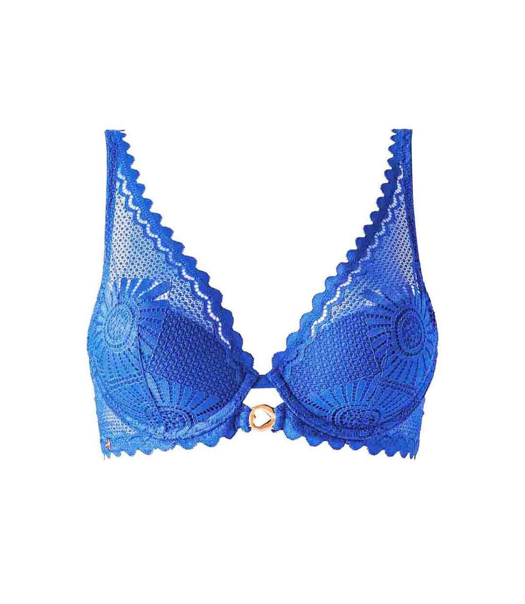 Soutien-gorge ampliforme coque moulée bleu Lison