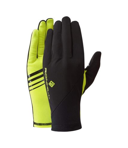 Gants wind block adulte m noir/jaune fluo Ronhill