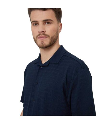 Mens Drewrea Short-sleeved Shirt Navy Threadbare