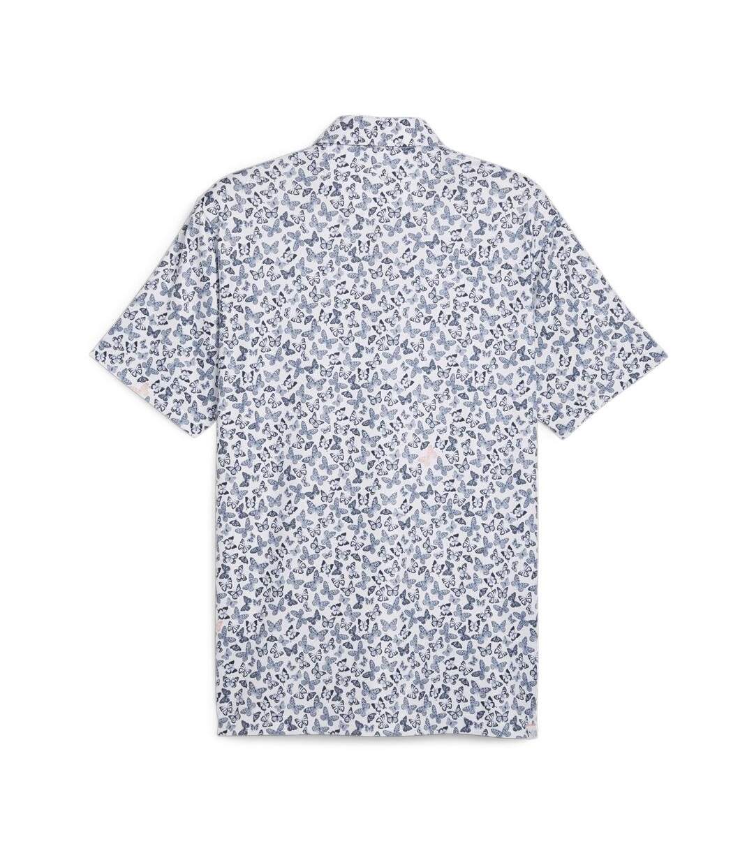Polo de golf blanc/marine homme puma cloudspun butterflies - m-2