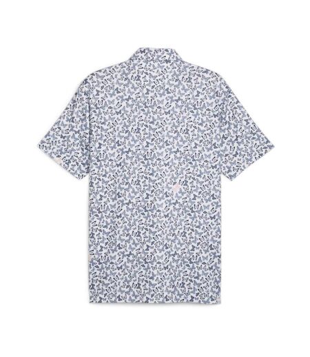 Polo de golf blanc/marine homme puma cloudspun butterflies - m
