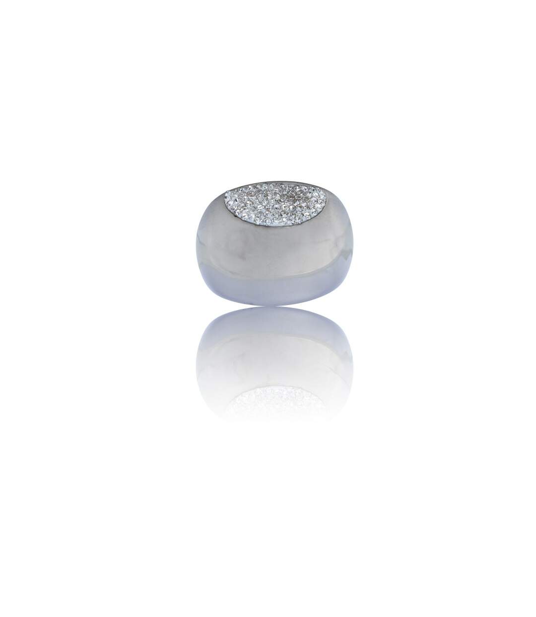 Bague Femme Acier Ornée de Zirconium-1