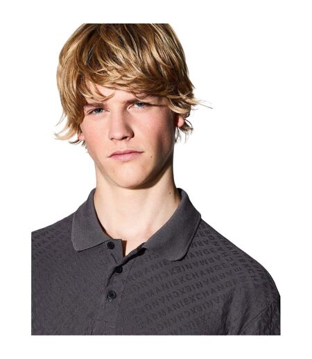 Mens Textured Regular Polo Shirt Grey Armani Exchange