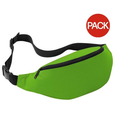 Pack of 2  Adjustable belt bag 2.5 litres  lime Bagbase