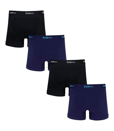 OddBalls Mens Plain Boxer Shorts (Pack Of 4) (Black/Midnight) - UTOB185