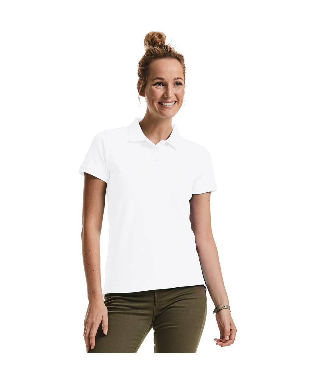 Polo femme blanc Russell-2