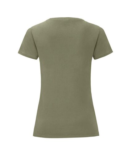 T-shirt iconic femme olive classique Fruit of the Loom