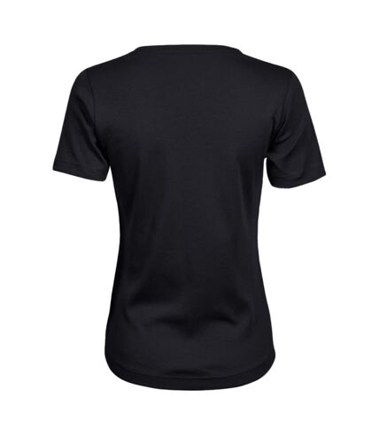Tee Jays Womens/Ladies Interlock Short Sleeve T-Shirt (Black)