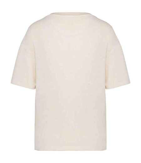 Womens/ladies terrycloth t-shirt ivory Native Spirit