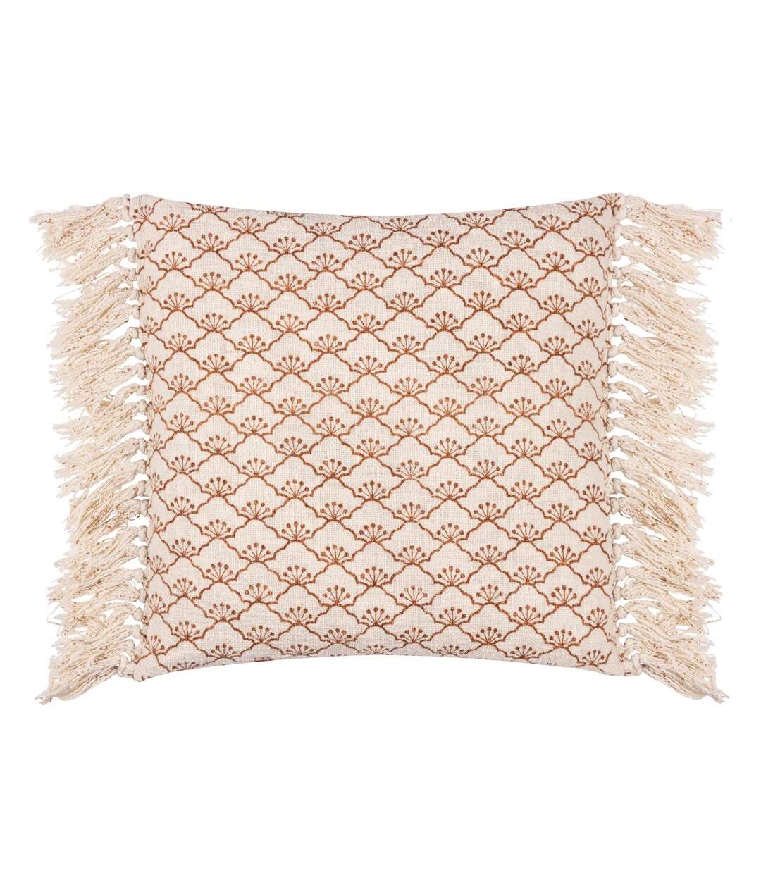 Saku fringed blossom cushion cover 50cm x 50cm pecan Yard