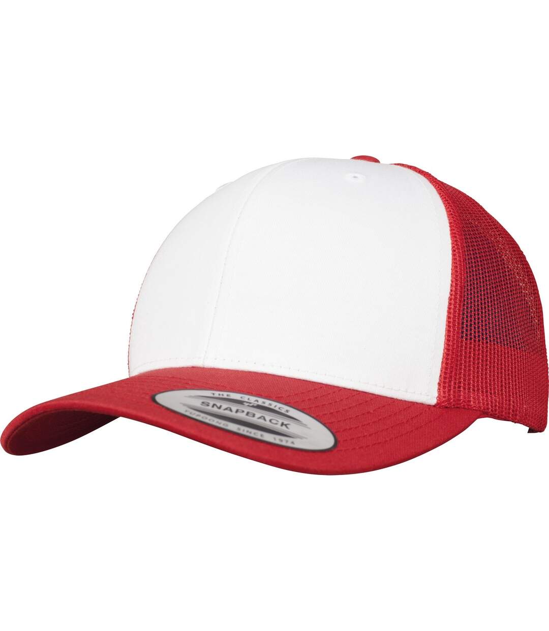 Casquette trucker flexfit blanc / rouge Yupoong-1