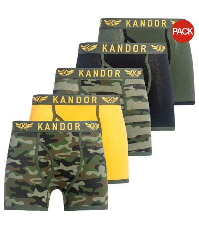 Pack Of 5  Mens Camobee Bamboo Boxer Shorts  Olive Kandor