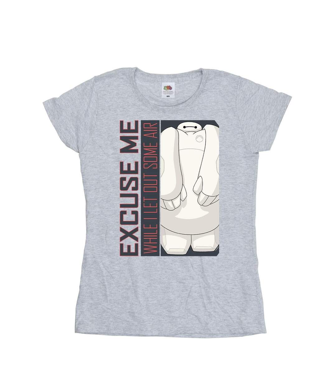 Disney - T-shirt BIG HERO BAYMAX EXCUSE ME SOME AIR - Femme (Gris chiné) - UTBI13310-1