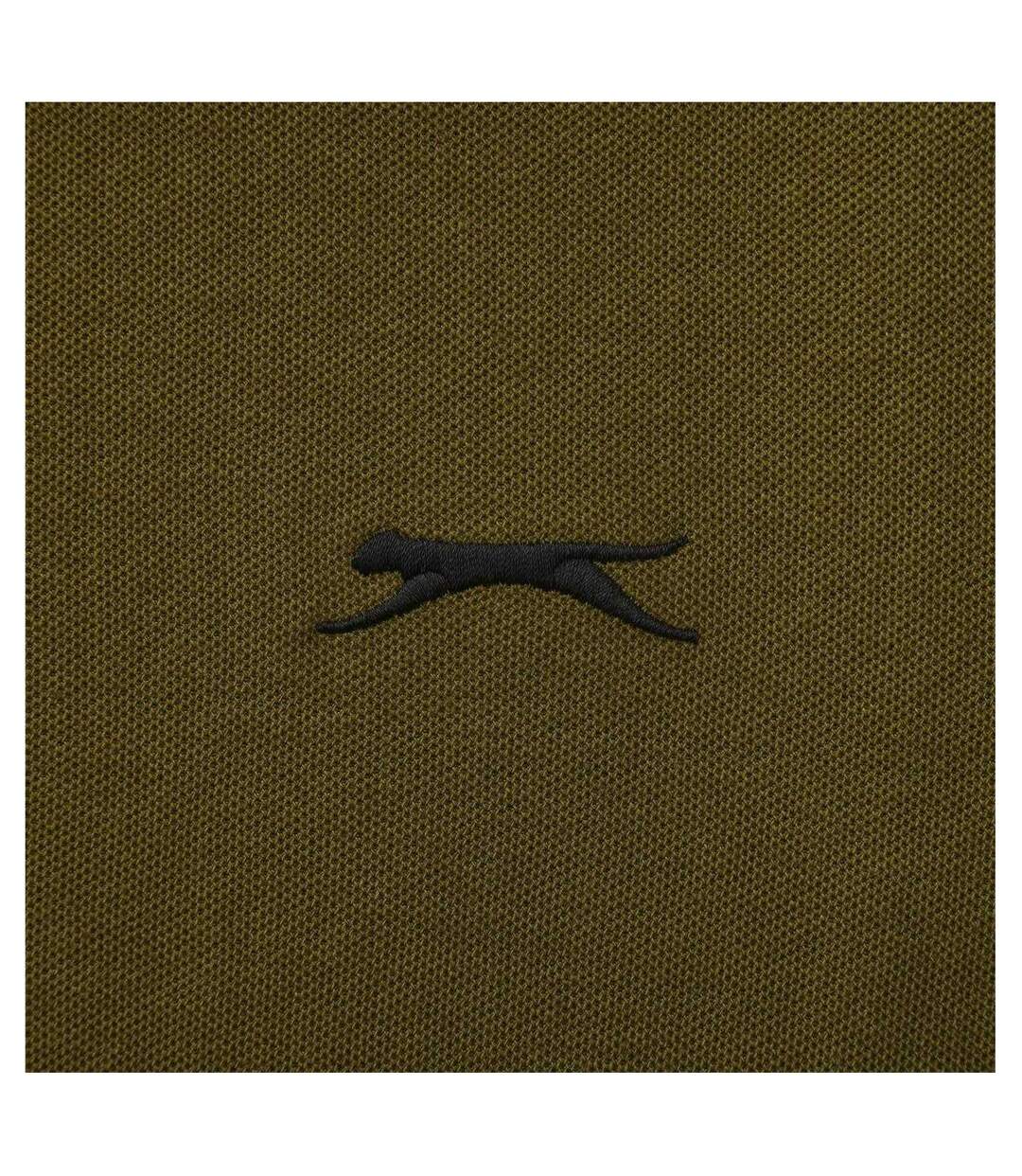 Mens Contrast Tipped Polo Shirt Khaki Slazenger-4