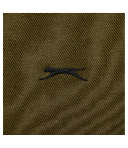 Mens Contrast Tipped Polo Shirt Khaki Slazenger