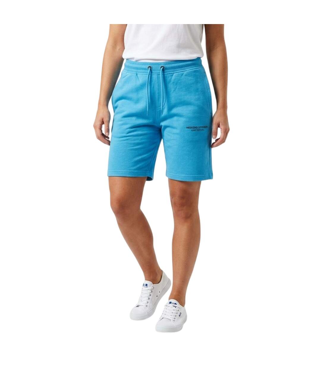 Womens/ladies Cascade Sweat Shorts Blue Weekend Offender-1