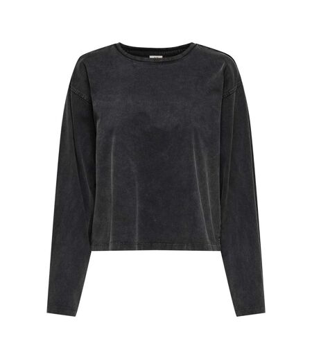 T-Shirt manches longues noir femme jdy washed