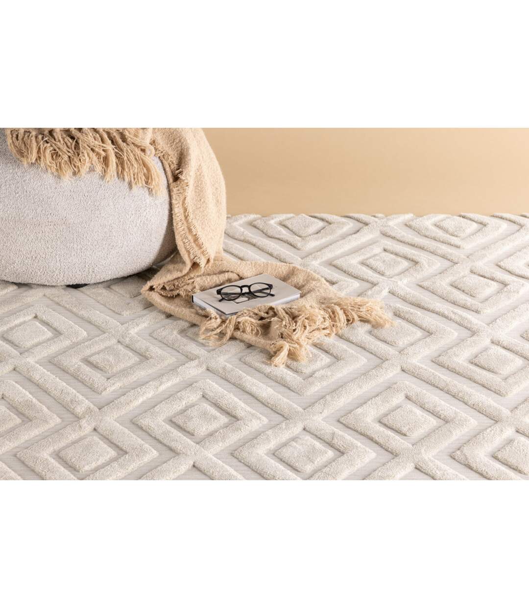 Tapis Shaggy Déco Pia 160x230cm Naturel-5