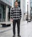 CHALLENGER BRONX — Chemise à carreaux manches longues flanelle noir/gris : la chaleur urbaine et sobre-4