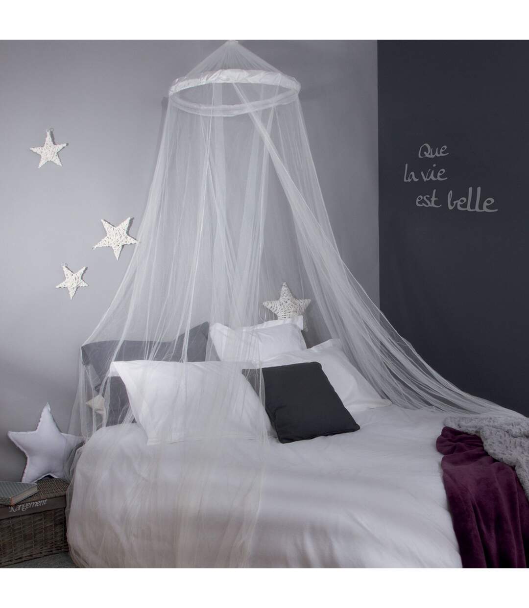 Ciel de lit Plume - 60 x 250 cm - Blanc-2