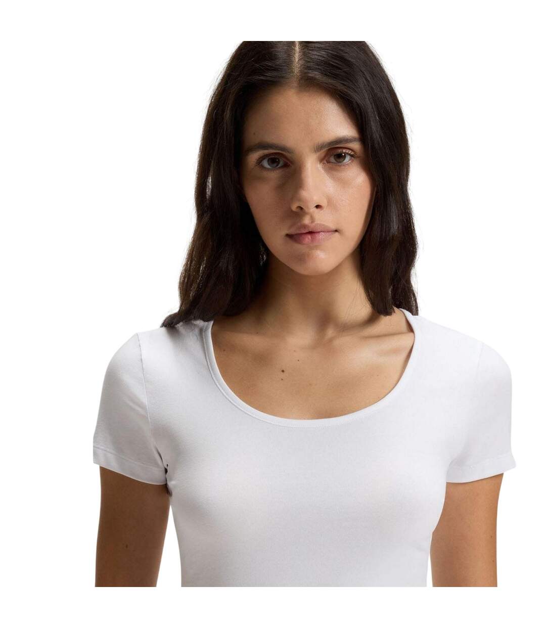 Pack Of 2  Womens/ladies Stretch T-shirt  White Hugo-3