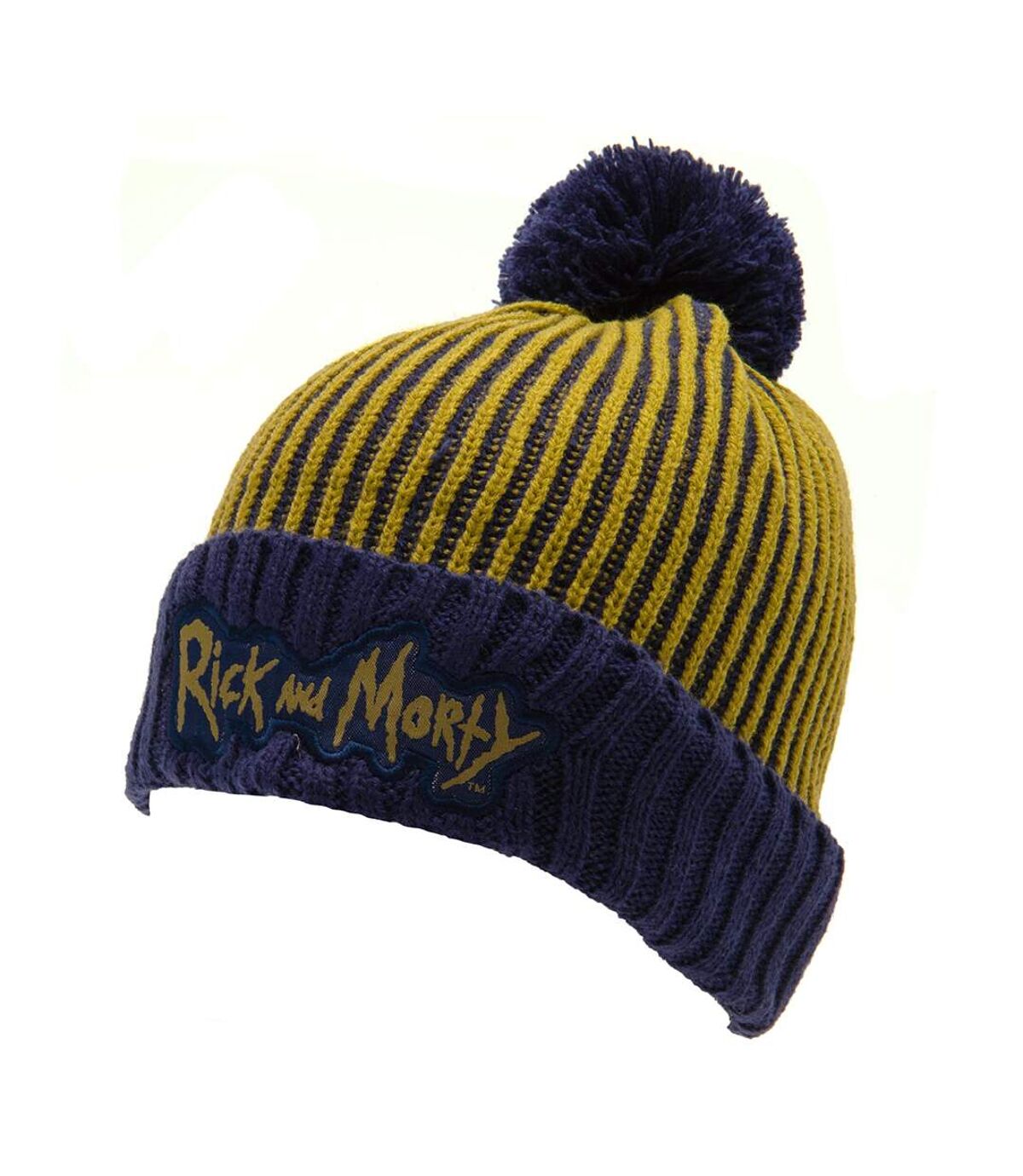 Rick And Morty Tricot Bobble Beanie (Blue/Yellow)