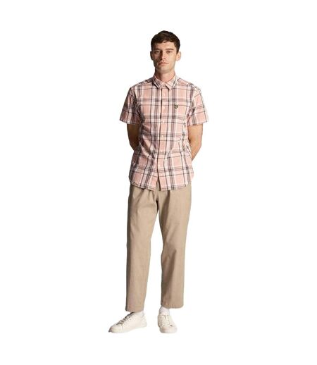 Chemise Manches Courtes Style À Carreaux Homme Rose Lyle & Scott