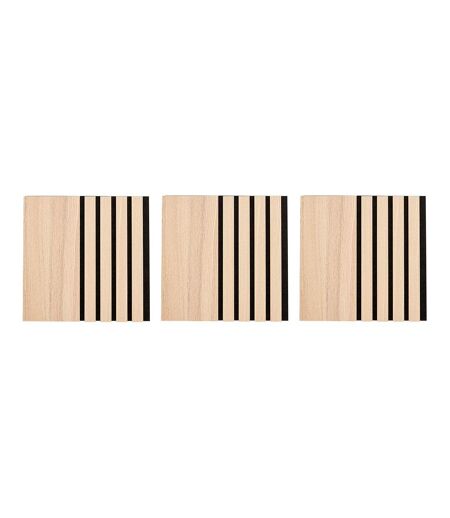 Lot de 3 Panneaux Déco Large Colva 30x30cm Naturel