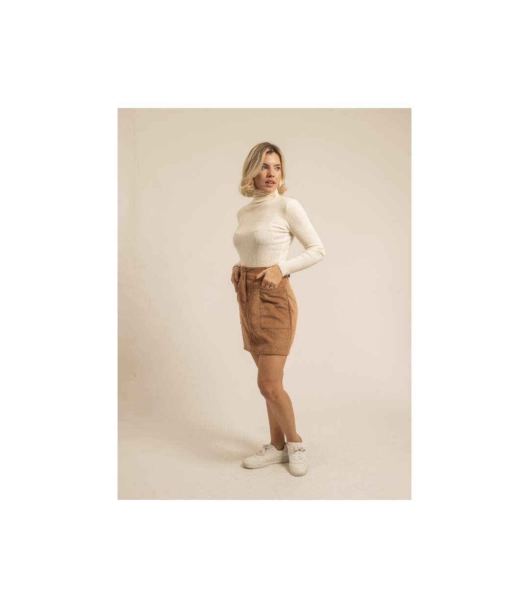 Jupe courte velours cotelé XYLIDINE - Dona X Lisa-4