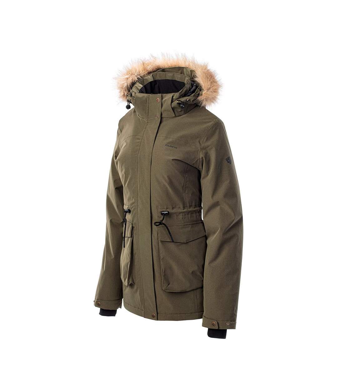 Womens/ladies nermin winter jacket olive night Iguana-4