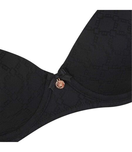Womens/ladies All Over Logo T-shirt Bra Jet Black Ted Baker