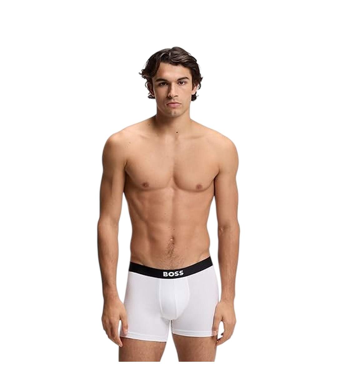 Lot De 3  Boxers Homme Noir Blanc Gris Boss-4