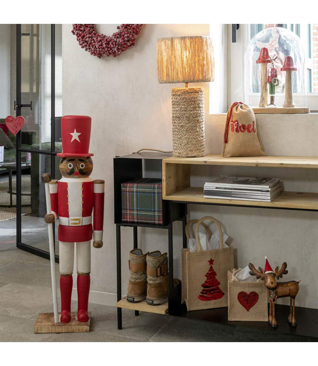 Statuette Déco Noël Élan 26cm Marron-2