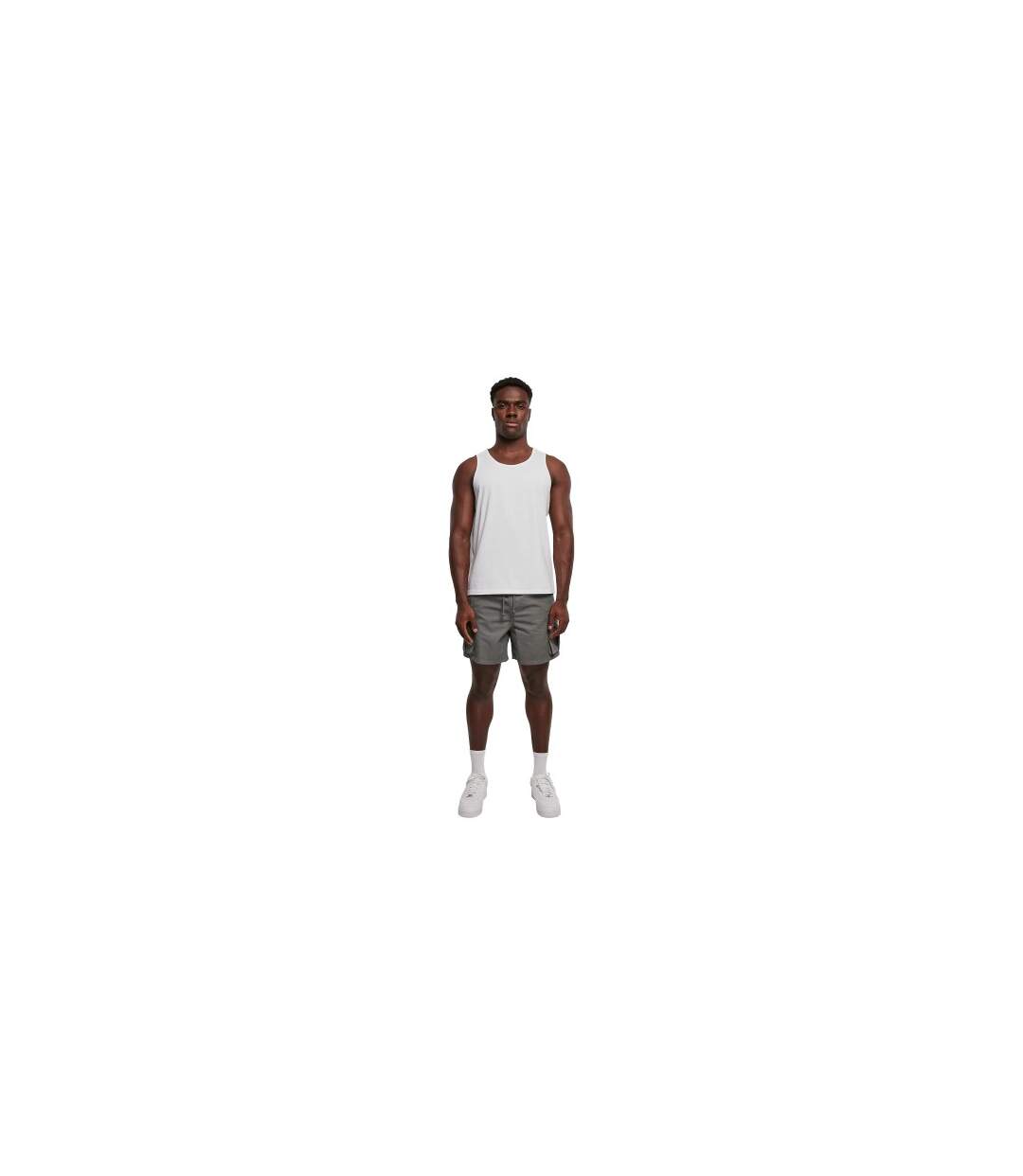 Mens Basic Tank Top Blanc Build Your Brand-4