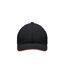 Tekapo Heavy Brushed Cotton Baseball Cap Black Red MidOcean-4