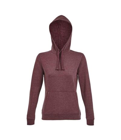 SOLS Womens/Ladies Spencer Hooded Sweatshirt (Oxblood Heather)