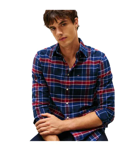 Chemise Motif/style Tartan Homme Bleu Marine Tommy Hilfiger
