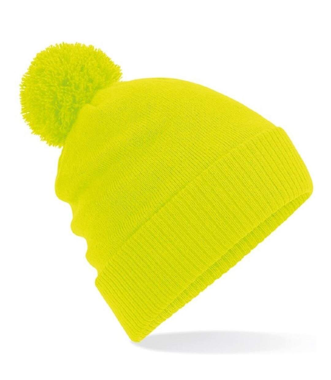 Bonnet à pompon adulte - B439 - jaune fluo-1