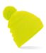 Bonnet à pompon adulte - B439 - jaune fluo