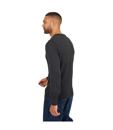 Mens Dillinger Knitted Long-sleeved Jumper Charcoal Marl Brave Soul